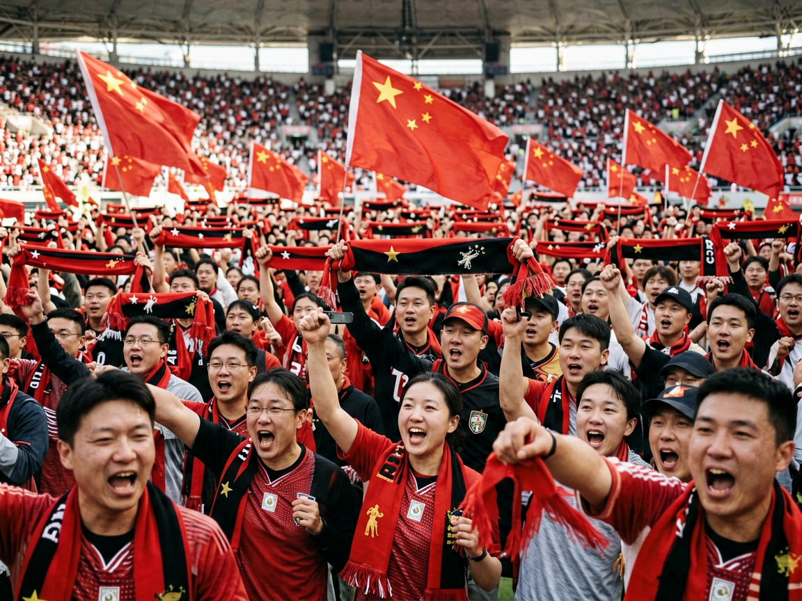 中国米兰球迷在圣西罗外集结助威，红黑围巾与旗帜汇聚成海洋